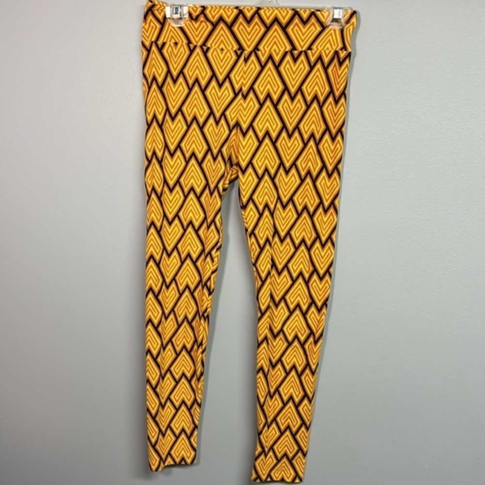 LuLaRoe Yellow and Black Patterned Leggings
